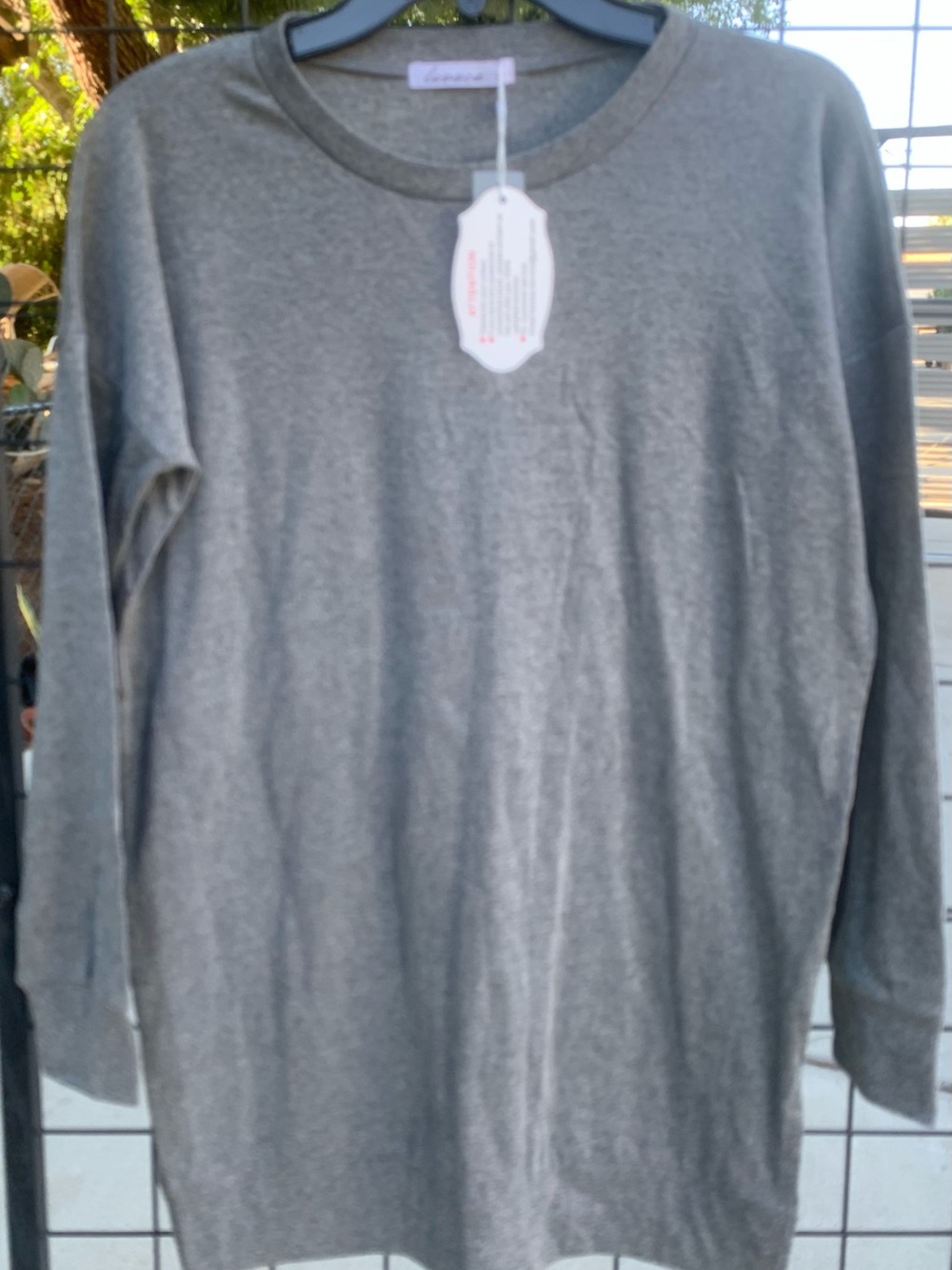 NWT Gray Long Sleeve Crewneck Tunic Sweater